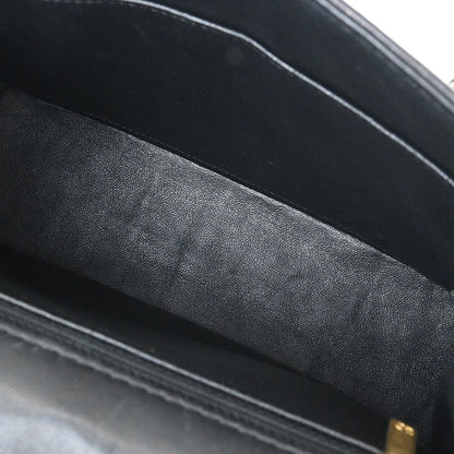 Chanel 2017 Black Lambskin Cross Stitch Coco Handle 2way Shoulder Handbag