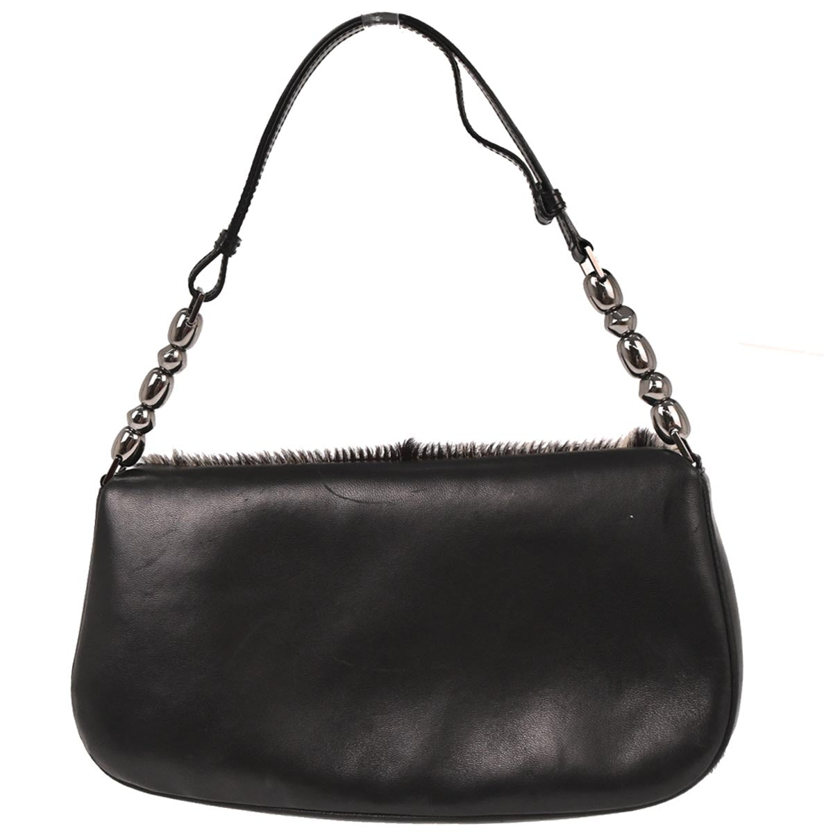 Christian Dior Black Brown Fur Malice Handbag