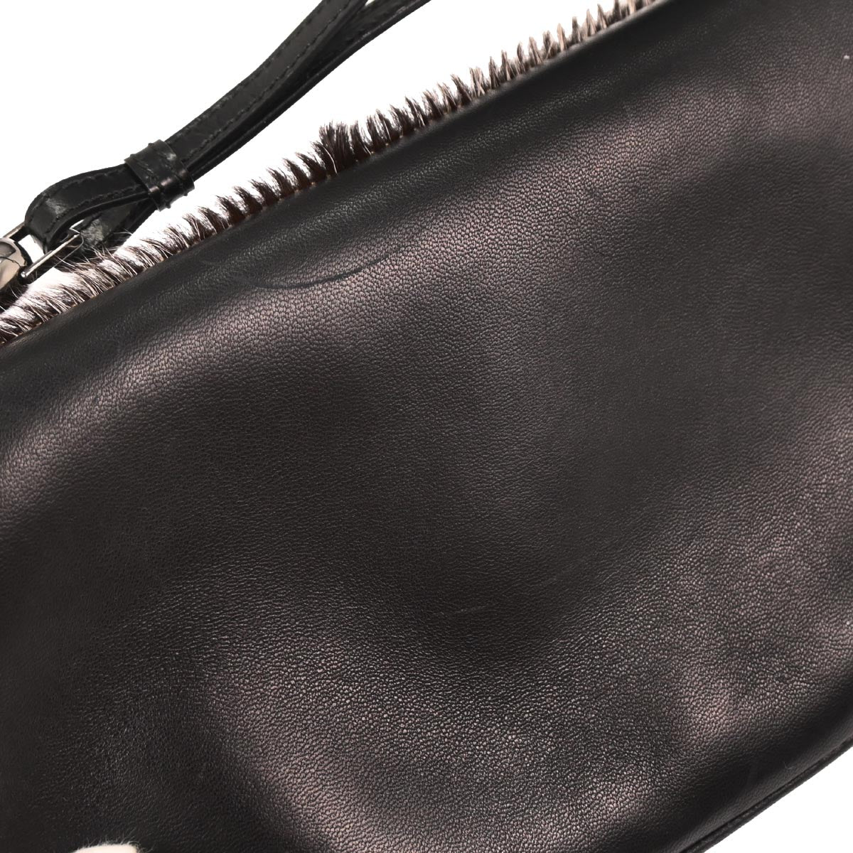 Christian Dior Black Brown Fur Malice Handbag