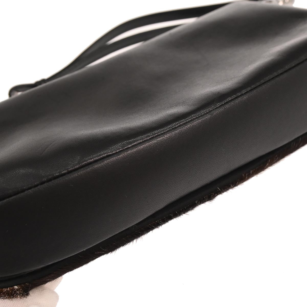 Christian Dior Black Brown Fur Malice Handbag