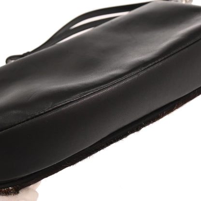 Christian Dior Black Brown Fur Malice Handbag