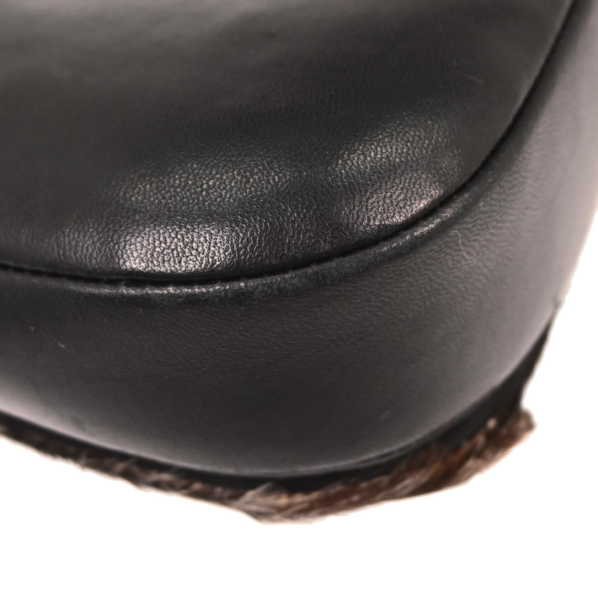 Christian Dior Black Brown Fur Malice Handbag