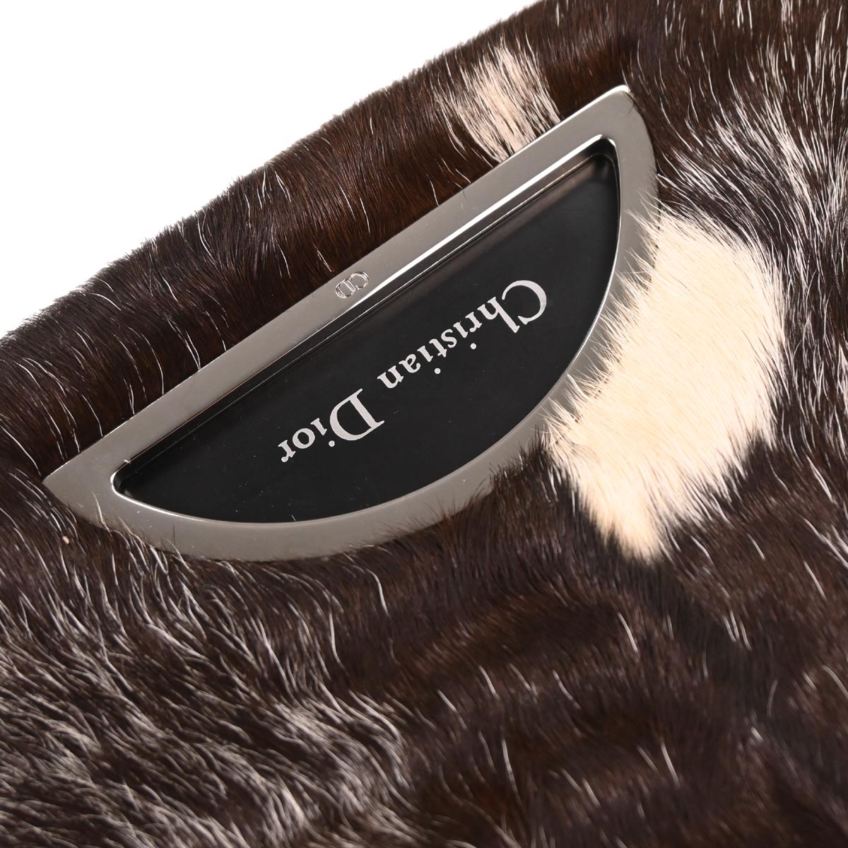 Christian Dior Black Brown Fur Malice Handbag