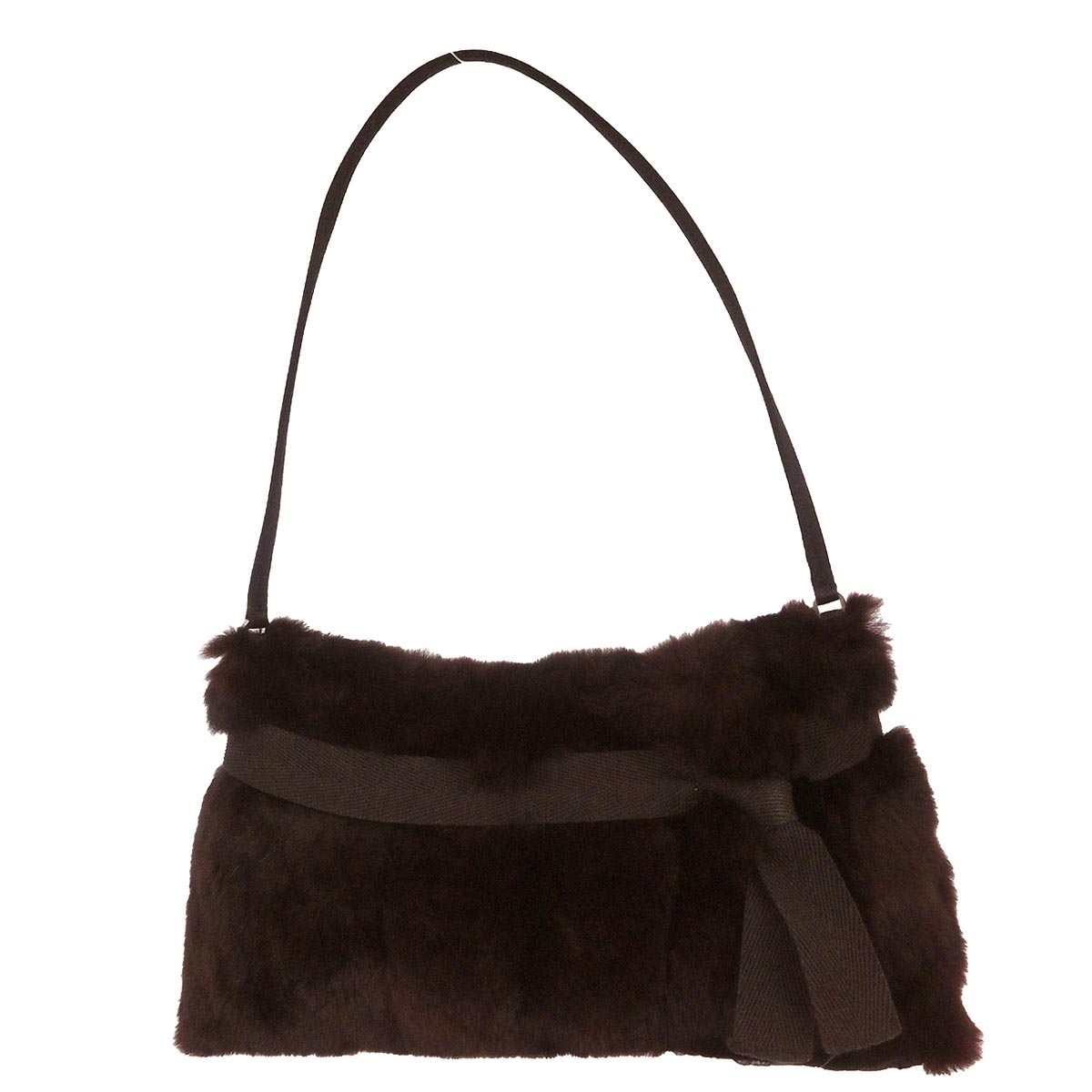 Prada Brown Dyed Kolinsky Fur Handbag