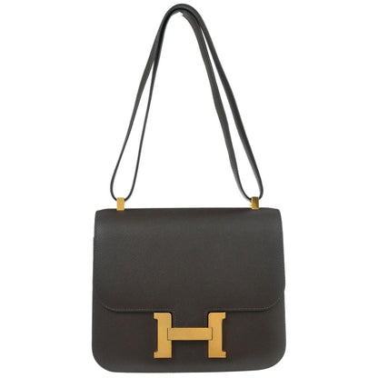Hermes Moka Epsom Constance 23 Shoulder Bag