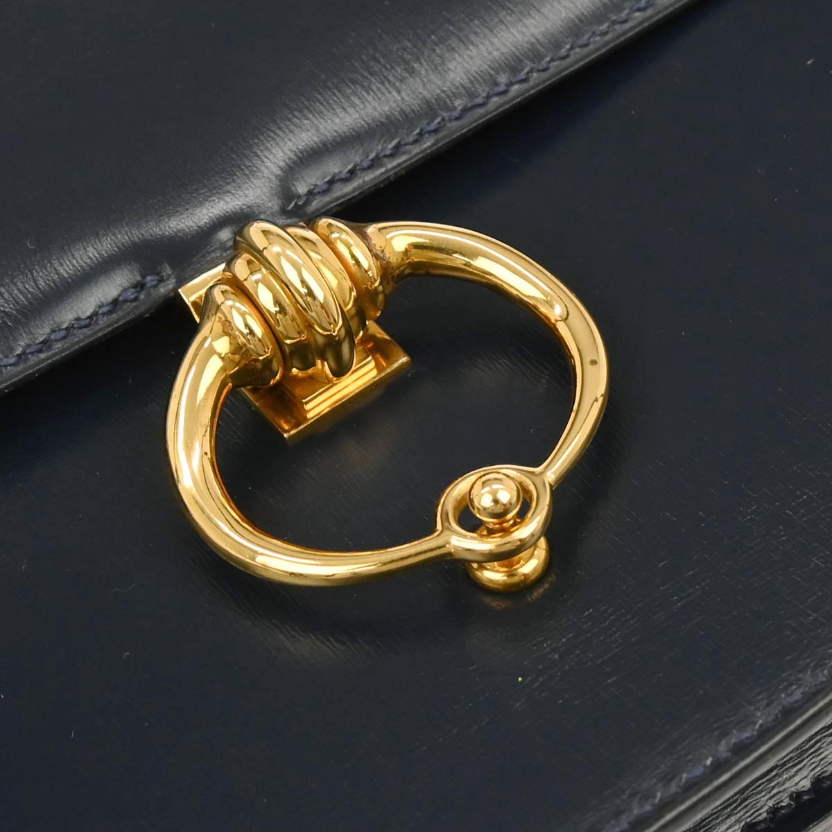 Hermes Blue Indigo Box Calf Sequana 22 Shoulder Bag