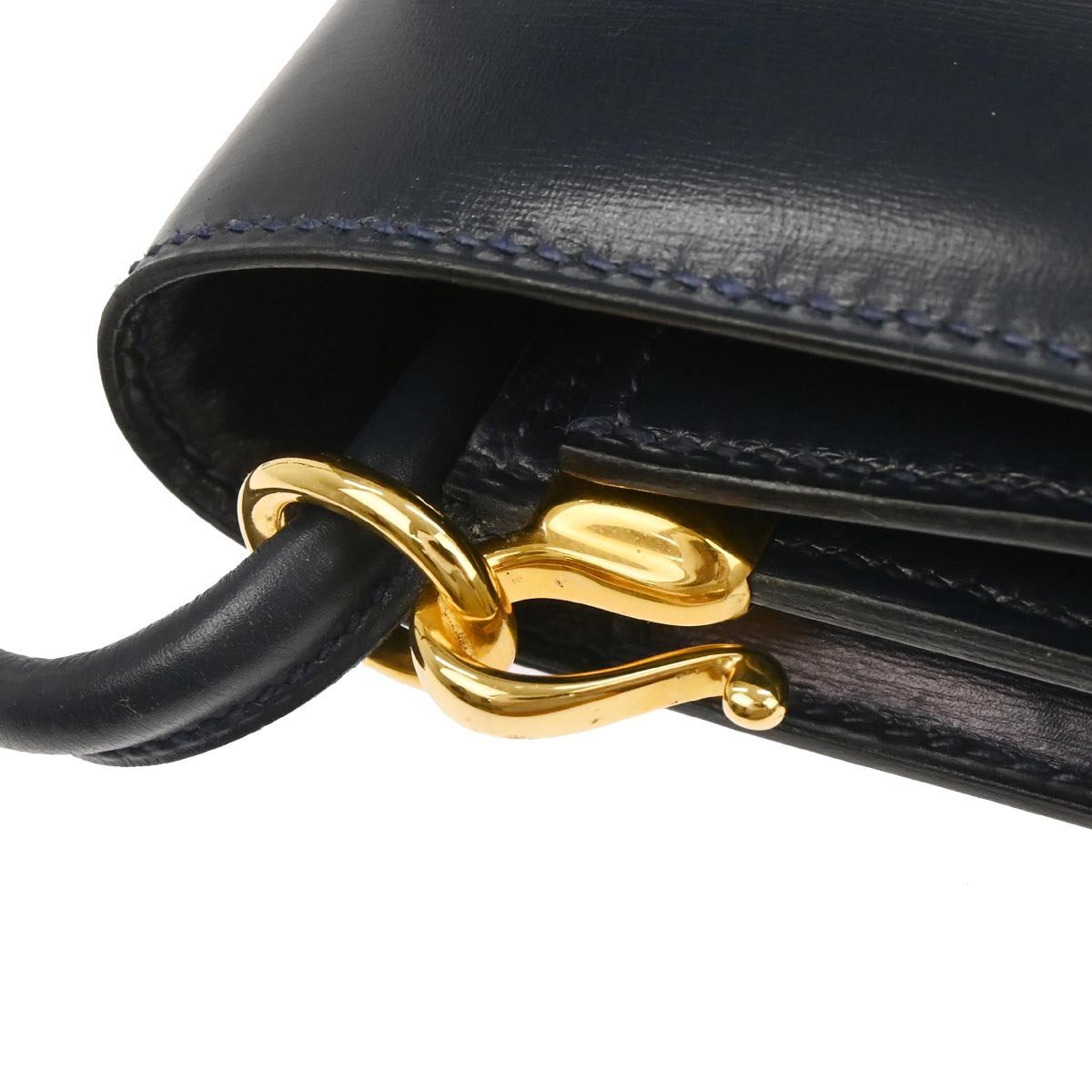 Hermes Blue Indigo Box Calf Sequana 22 Shoulder Bag