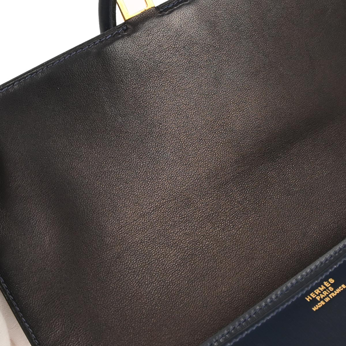 Hermes Blue Indigo Box Calf Sequana 22 Shoulder Bag