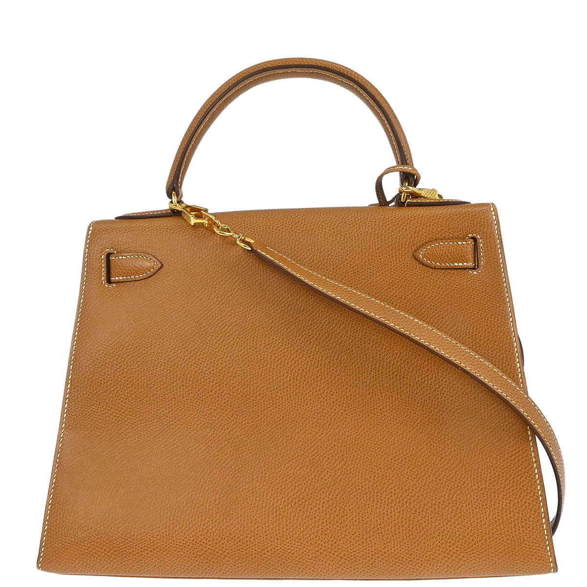 Hermes Natural Courchevel Kelly 28 Sellier 2way Shoulder Handbag