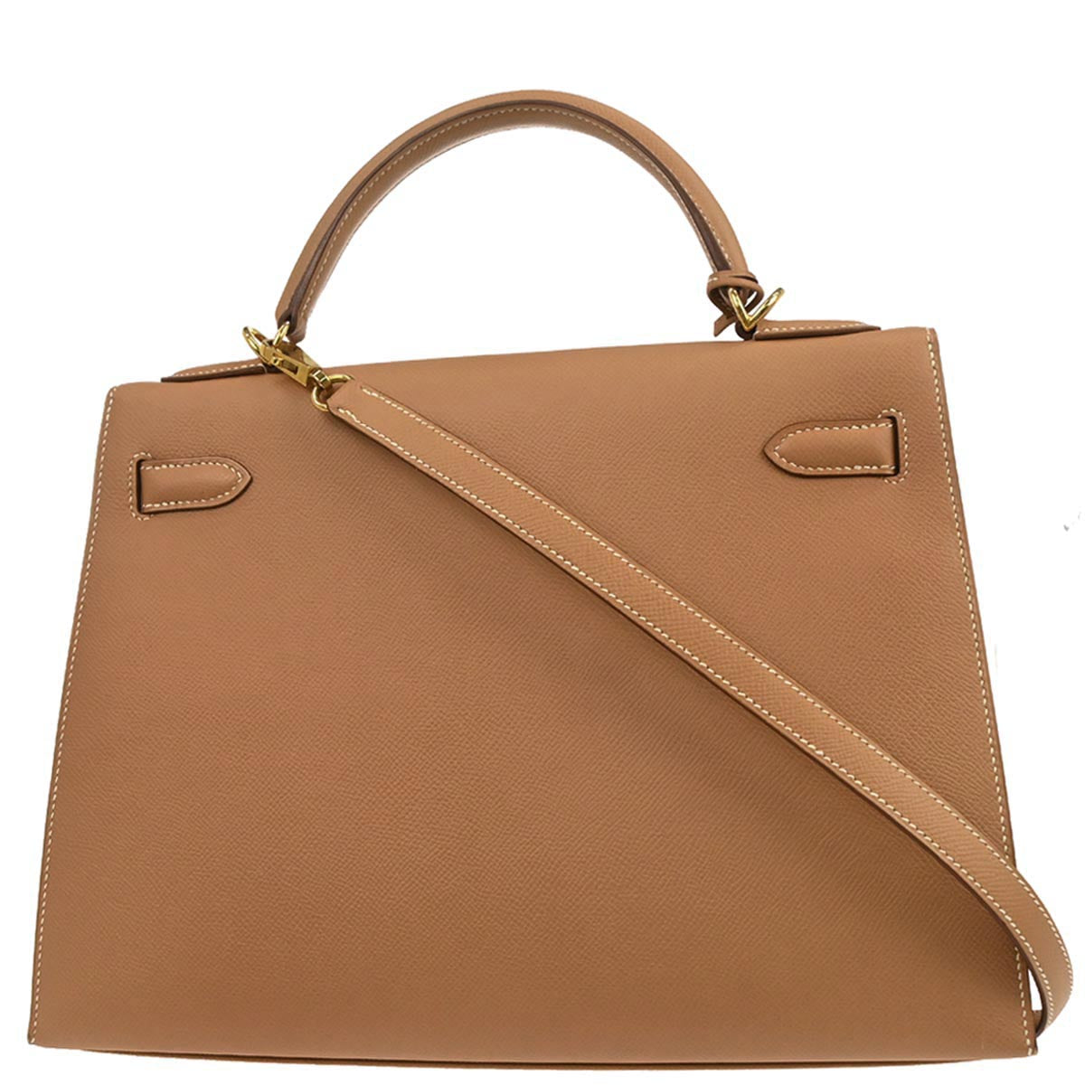 Hermes Natural Courchevel Kelly 32 Sellier 2way Shoulder Handbag