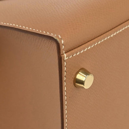 Hermes Natural Courchevel Kelly 32 Sellier 2way Shoulder Handbag