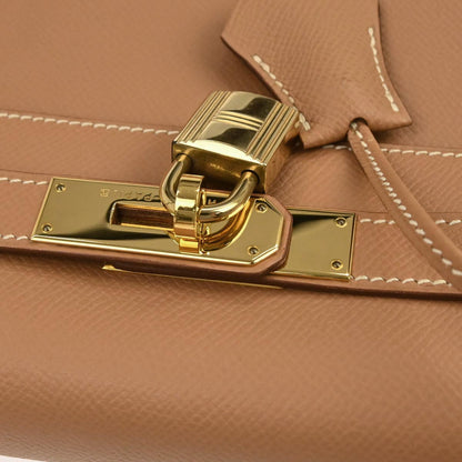 Hermes Natural Courchevel Kelly 32 Sellier 2way Shoulder Handbag