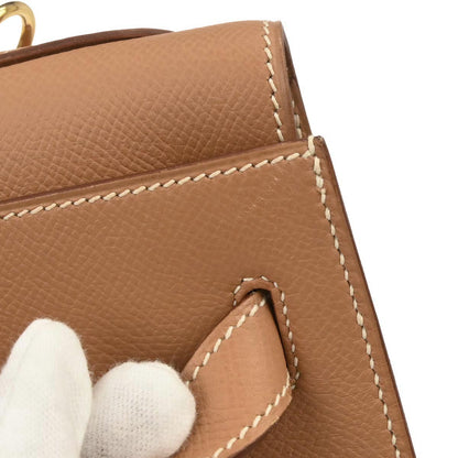 Hermes Natural Courchevel Kelly 32 Sellier 2way Shoulder Handbag