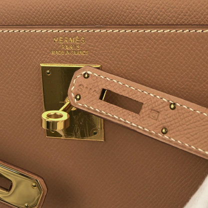 Hermes Natural Courchevel Kelly 32 Sellier 2way Shoulder Handbag