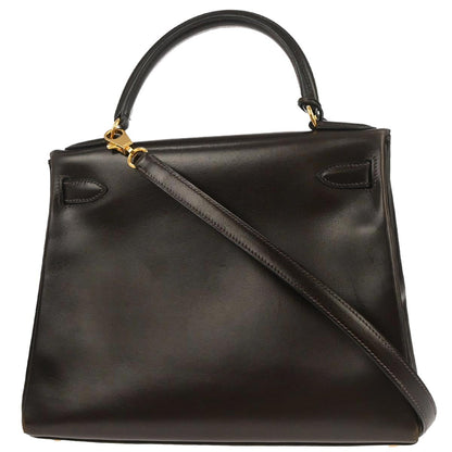 Hermes Cafe Box Calf Kelly 28 Retourne 2way Shoulder Handbag