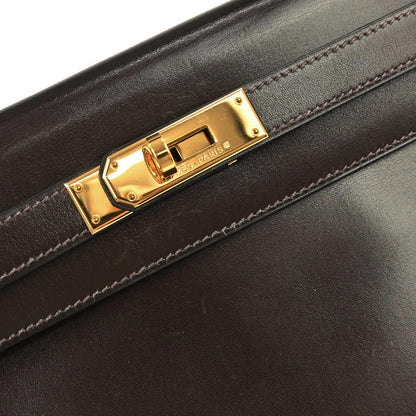 Hermes Cafe Box Calf Kelly 28 Retourne 2way Shoulder Handbag