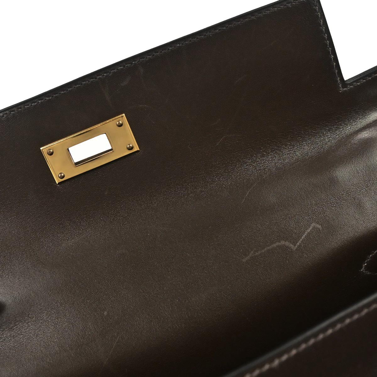 Hermes Cafe Box Calf Kelly 28 Retourne 2way Shoulder Handbag