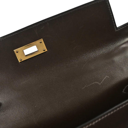 Hermes Cafe Box Calf Kelly 28 Retourne 2way Shoulder Handbag