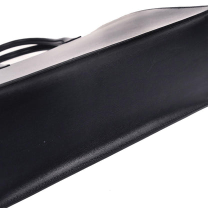 Hermes Navy Box Calf White Bus PM Tote Bag