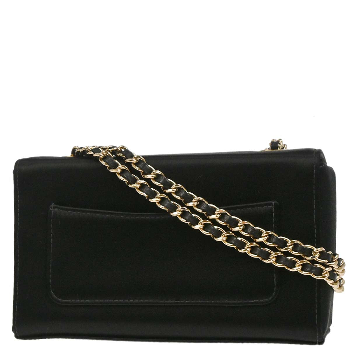 Chanel 2002-2003 Black Satin Vanity Shoulder Bag