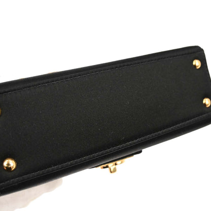 Chanel 2002-2003 Black Satin Vanity Shoulder Bag