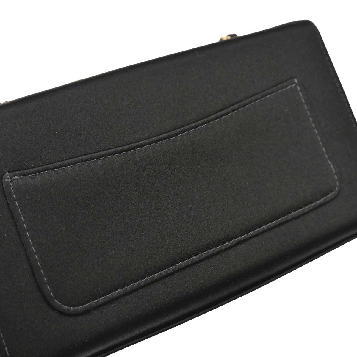 Chanel 2002-2003 Black Satin Vanity Shoulder Bag