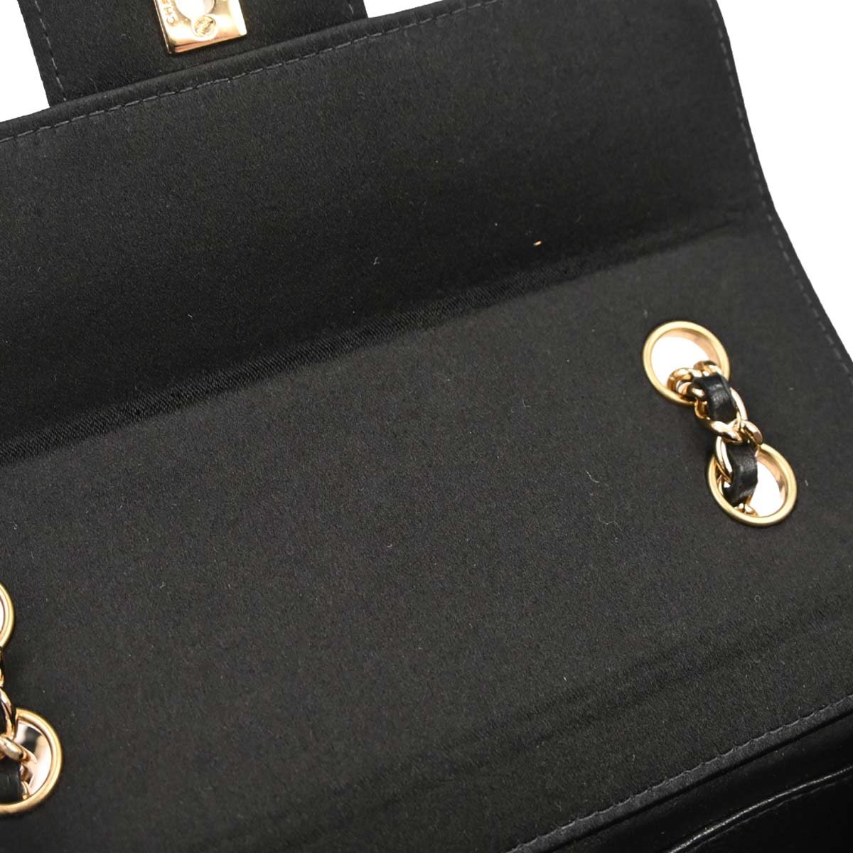 Chanel 2002-2003 Black Satin Vanity Shoulder Bag