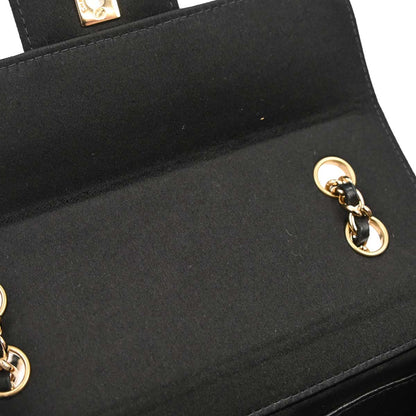 Chanel 2002-2003 Black Satin Vanity Shoulder Bag