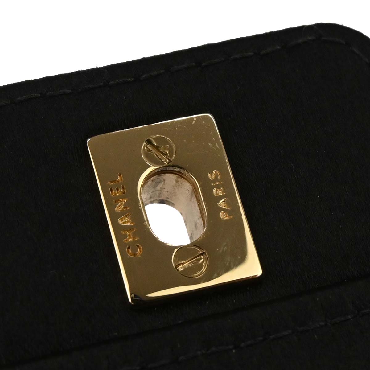 Chanel 2002-2003 Black Satin Vanity Shoulder Bag