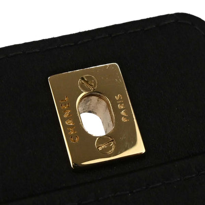 Chanel 2002-2003 Black Satin Vanity Shoulder Bag