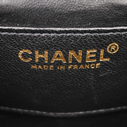 Chanel 2002-2003 Black Satin Vanity Shoulder Bag