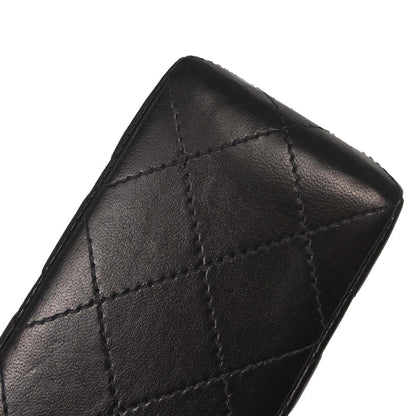 Chanel 2000-2002 Black Lambskin Small Classic Double Flap Shoulder Bag