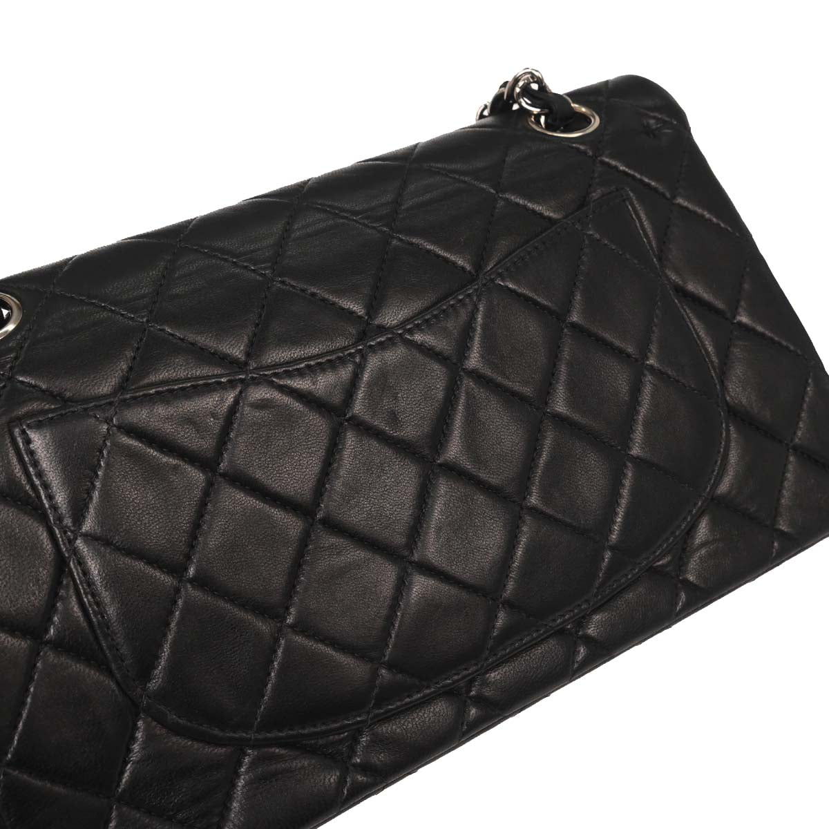 Chanel 2000-2002 Black Lambskin Small Classic Double Flap Shoulder Bag