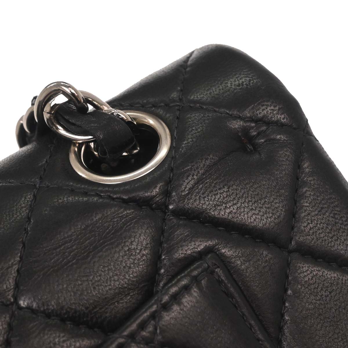 Chanel 2000-2002 Black Lambskin Small Classic Double Flap Shoulder Bag