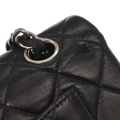 Chanel 2000-2002 Black Lambskin Small Classic Double Flap Shoulder Bag