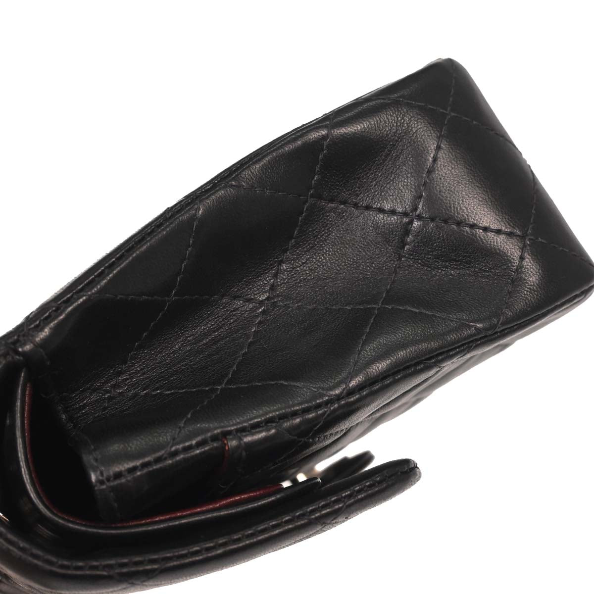Chanel 2000-2002 Black Lambskin Small Classic Double Flap Shoulder Bag