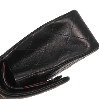 Chanel 2000-2002 Black Lambskin Small Classic Double Flap Shoulder Bag