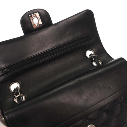 Chanel 2000-2002 Black Lambskin Small Classic Double Flap Shoulder Bag