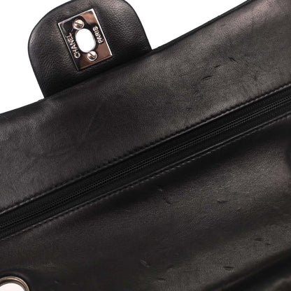 Chanel 2000-2002 Black Lambskin Small Classic Double Flap Shoulder Bag