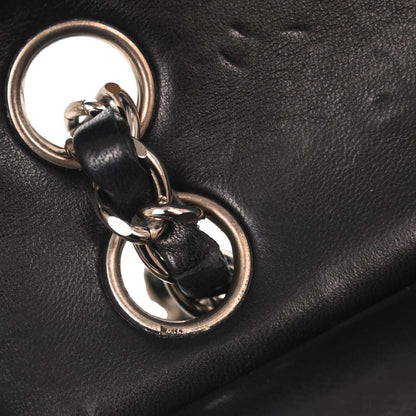 Chanel 2000-2002 Black Lambskin Small Classic Double Flap Shoulder Bag