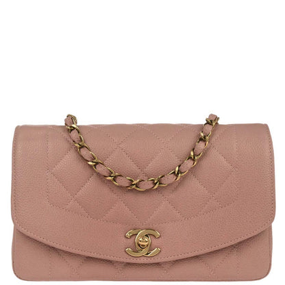 Chanel Pink Caviar Skin Small Diana Shoulder Bag