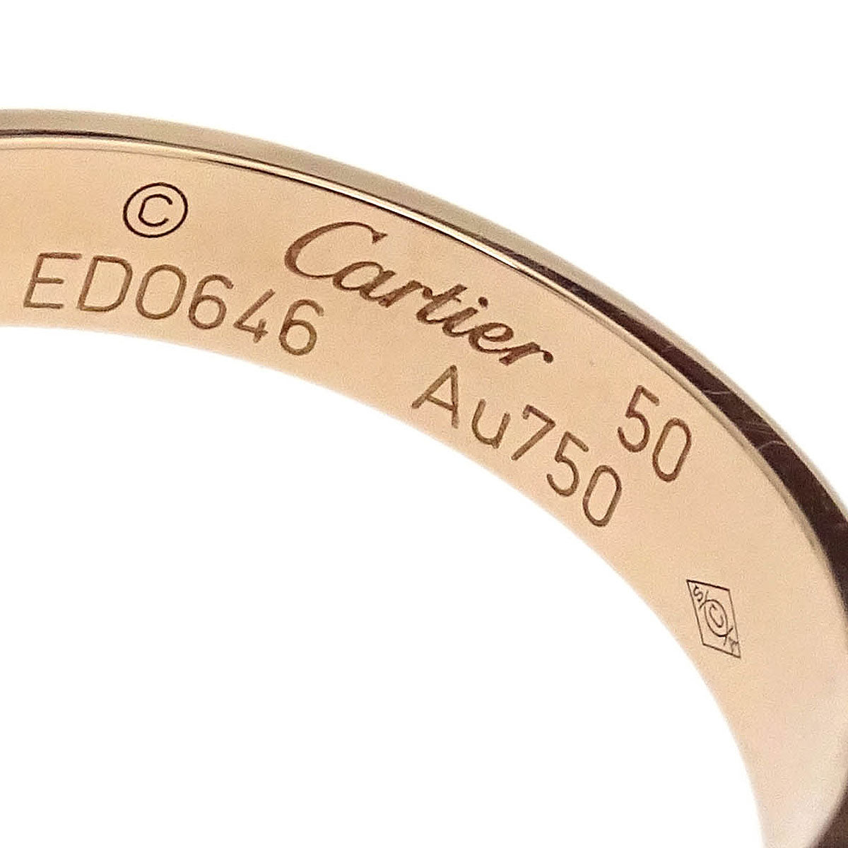 Cartier Mini Love Ring Au750 ED0646 #50 Jewelry
