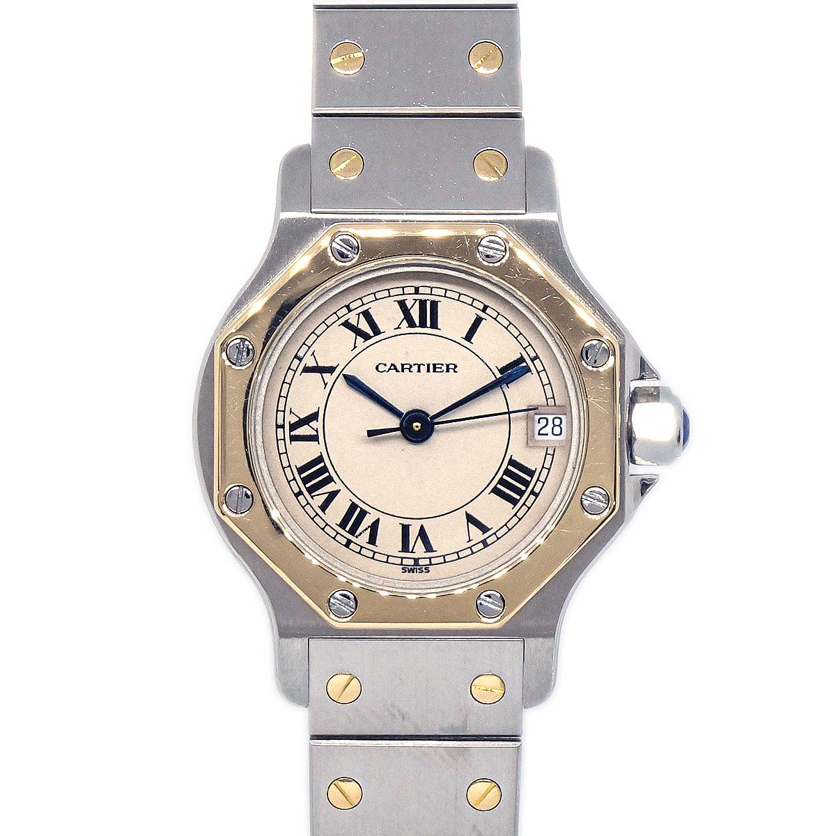 Cartier Santos Octagon SM Ref.187903 Quartz Watch 18KYG SS