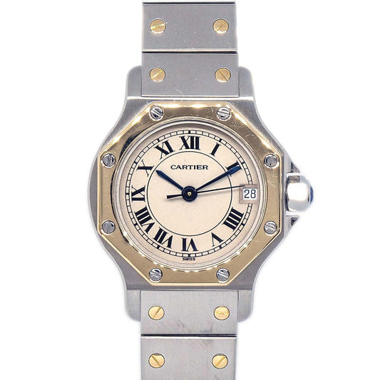 Cartier Santos Octagon SM Ref.187903 Quartz Watch 18KYG SS