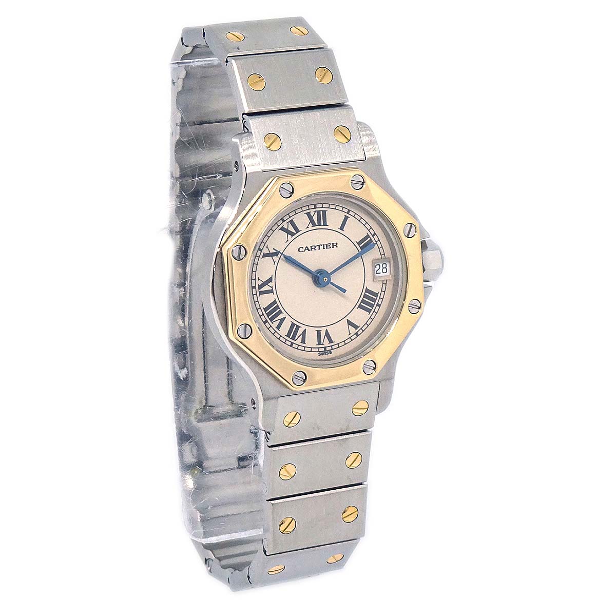 Cartier Santos Octagon SM Ref.187903 Quartz Watch 18KYG SS