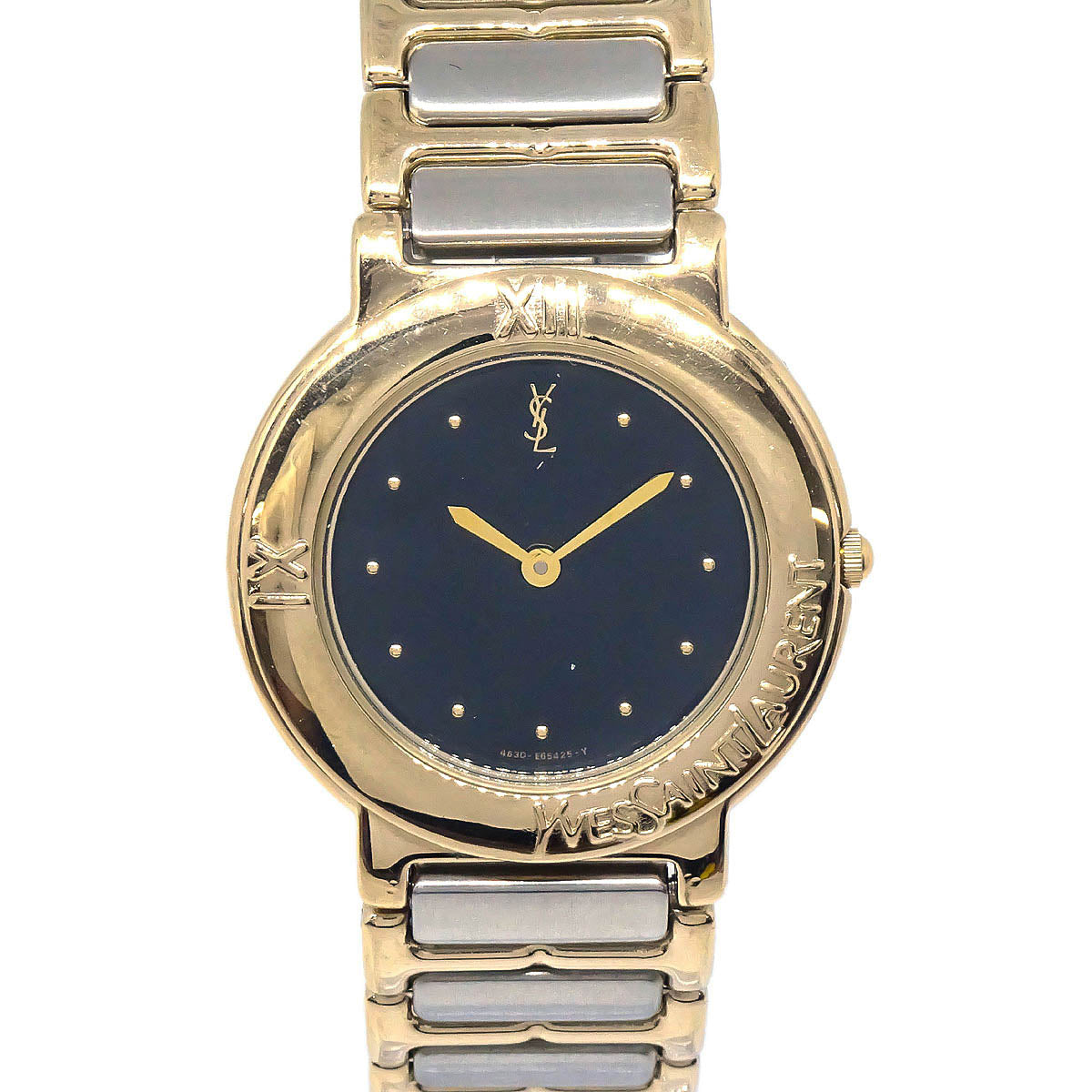 Yves Saint Laurent 4630-E65425-Y Quartz Watch Silver Gold SS