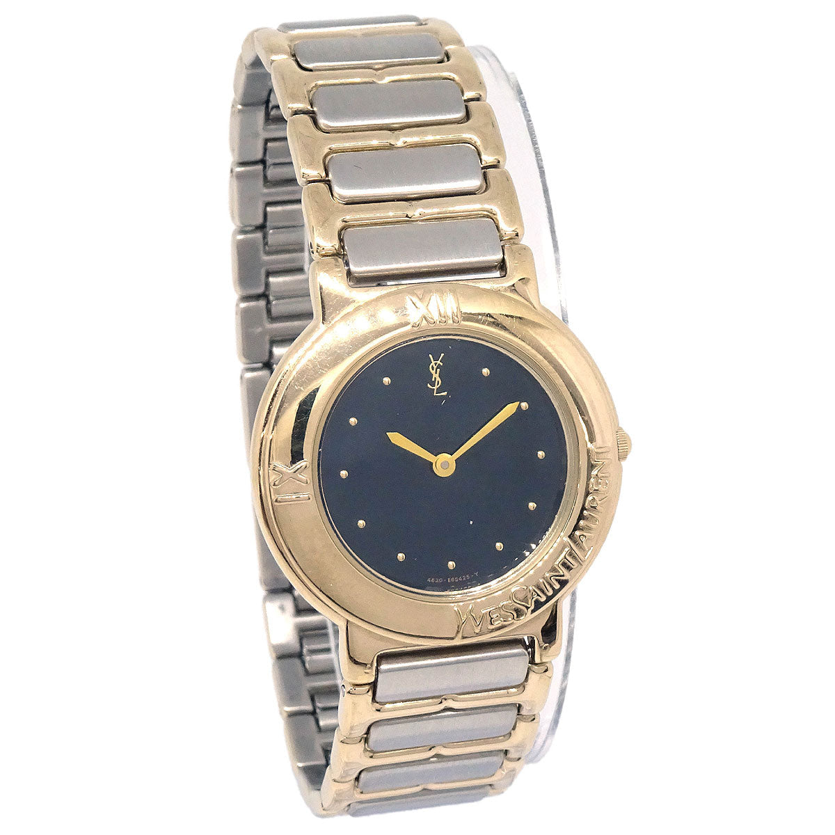 Yves Saint Laurent 4630-E65425-Y Quartz Watch Silver Gold SS