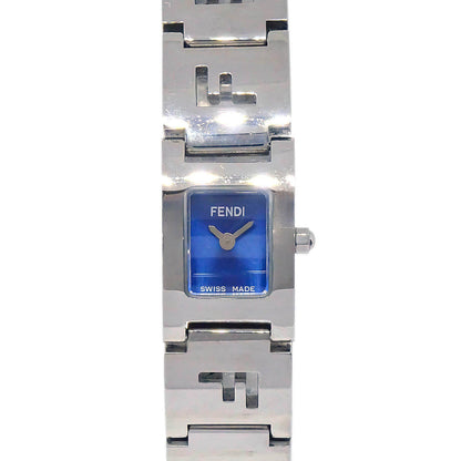 Fendi 3150L Stella Square Quartz Watch Silver SS