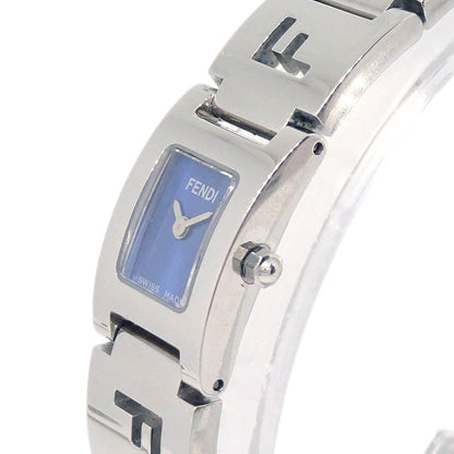 Fendi 3150L Stella Square Quartz Watch Silver SS