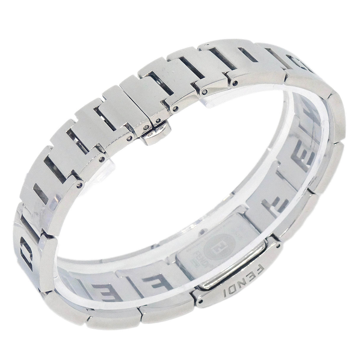 Fendi 3150L Stella Square Quartz Watch Silver SS